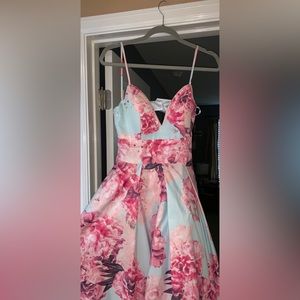 Pink floral Prom Dress